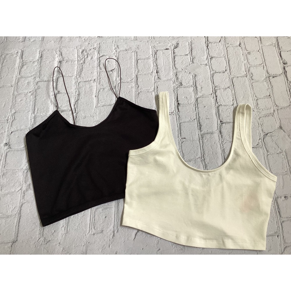 Free People Movement Tank and Intimately Camisole Bundle Cream Black NWT S M/L